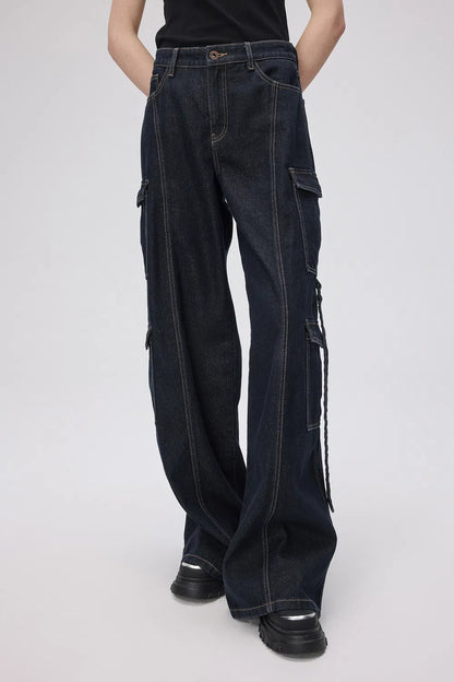 Mia Cargo Jeans in Tencel Lyocell Denim Blend