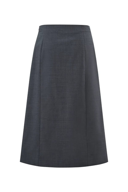 Cosmo Double Vent Skirt in Wool Blend