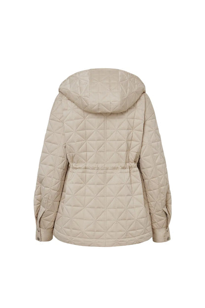 Nives Hooded Quilted Jacket in Mulberry Silk Blend