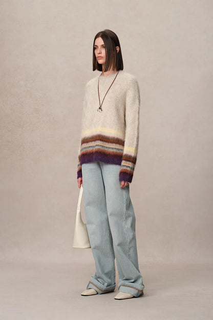 Kiko Striped Knit Sweater in Baby Alpaca Blend