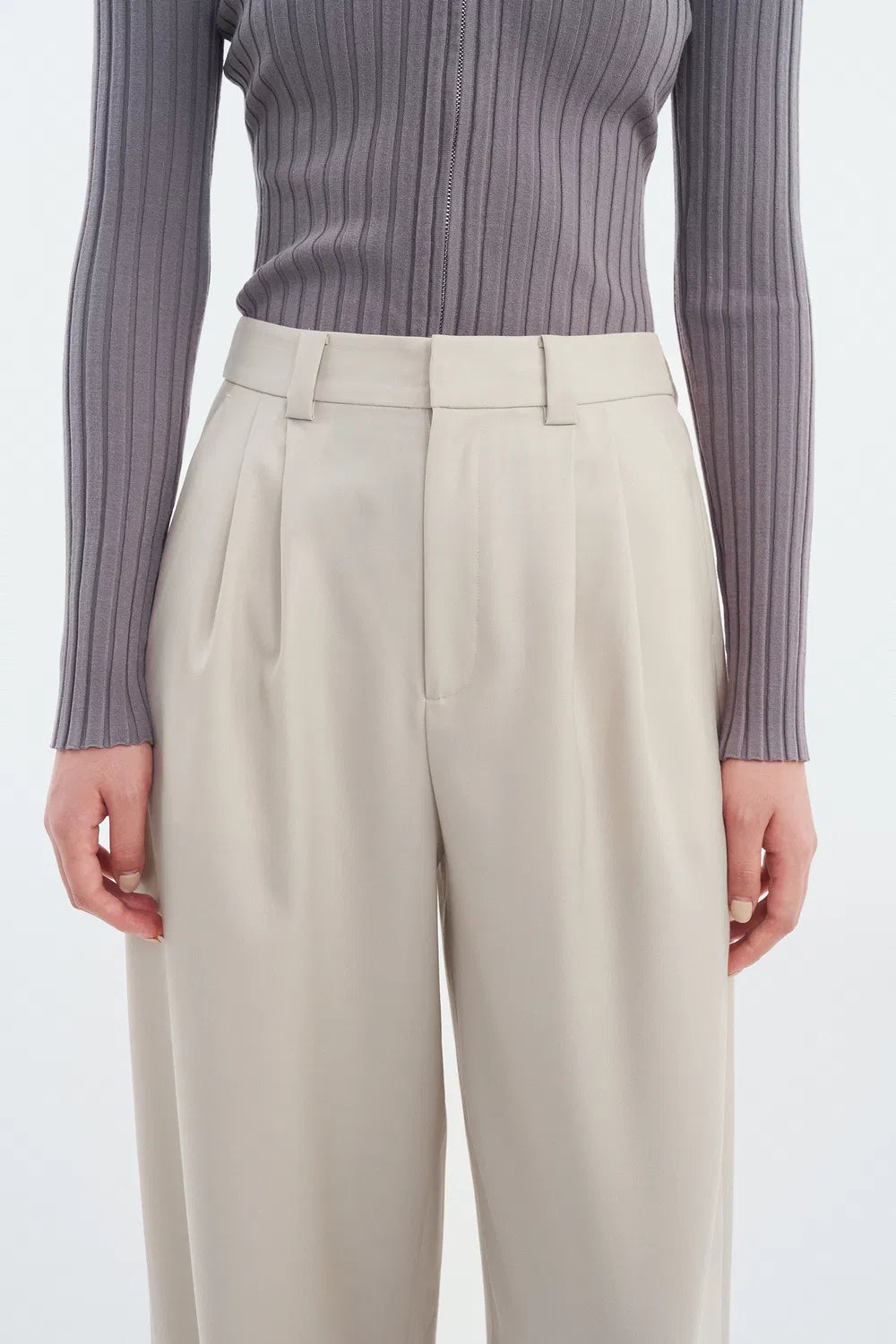 Mera Pleated Trousers in Worsted Wool