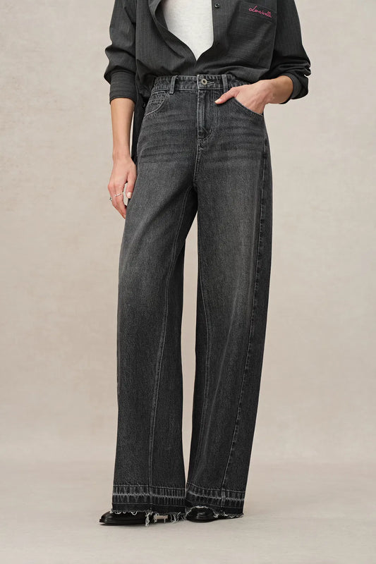 Echo Floor Length Wide Leg Jeans in Turkish Cotton Denim