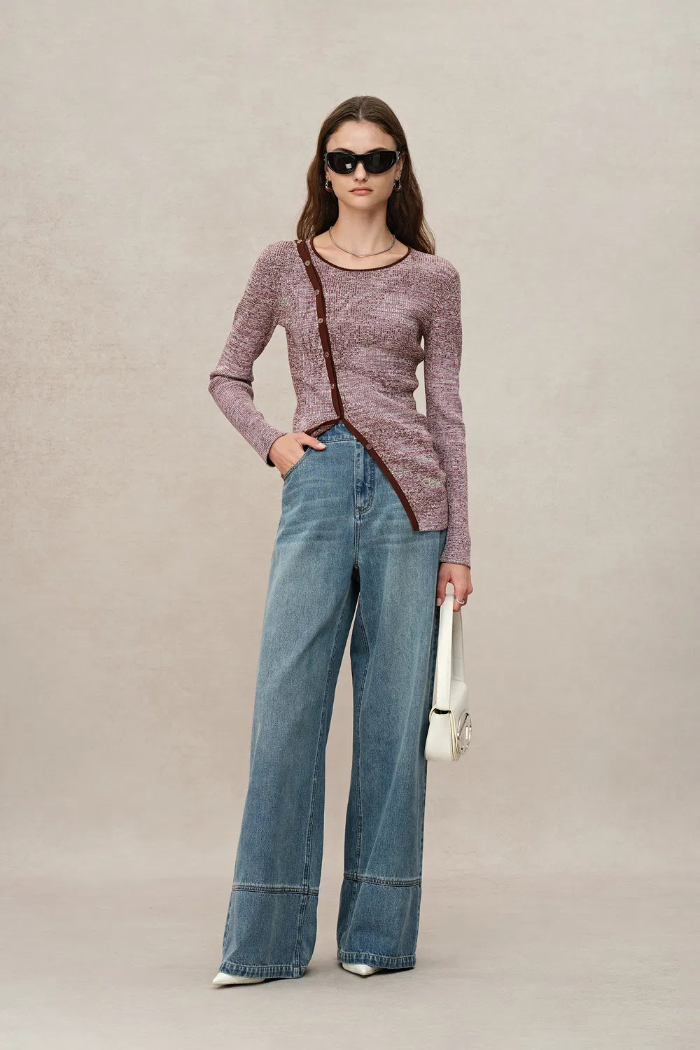 Fluttera Side-Slit Sweater in High-Stretch Knit