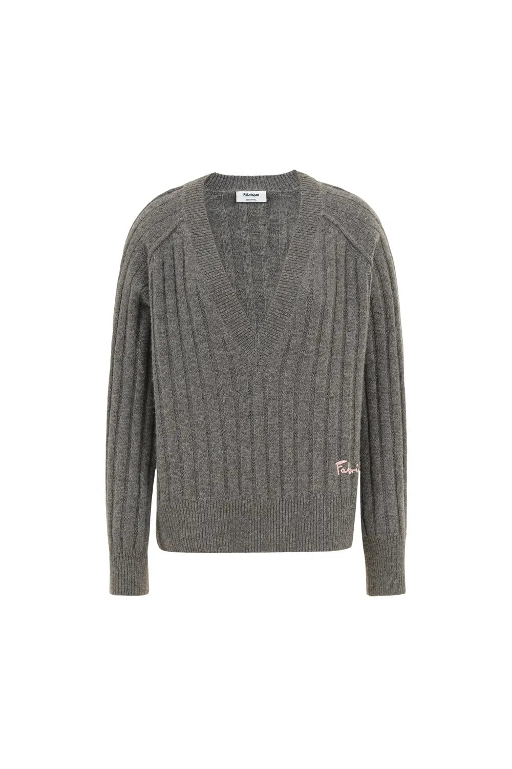 Zoey Deep V-Neck Sweater in Merino Wool Cashmerem Knit