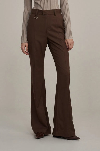 Chance Flared Suit Trousers in Fine Wool