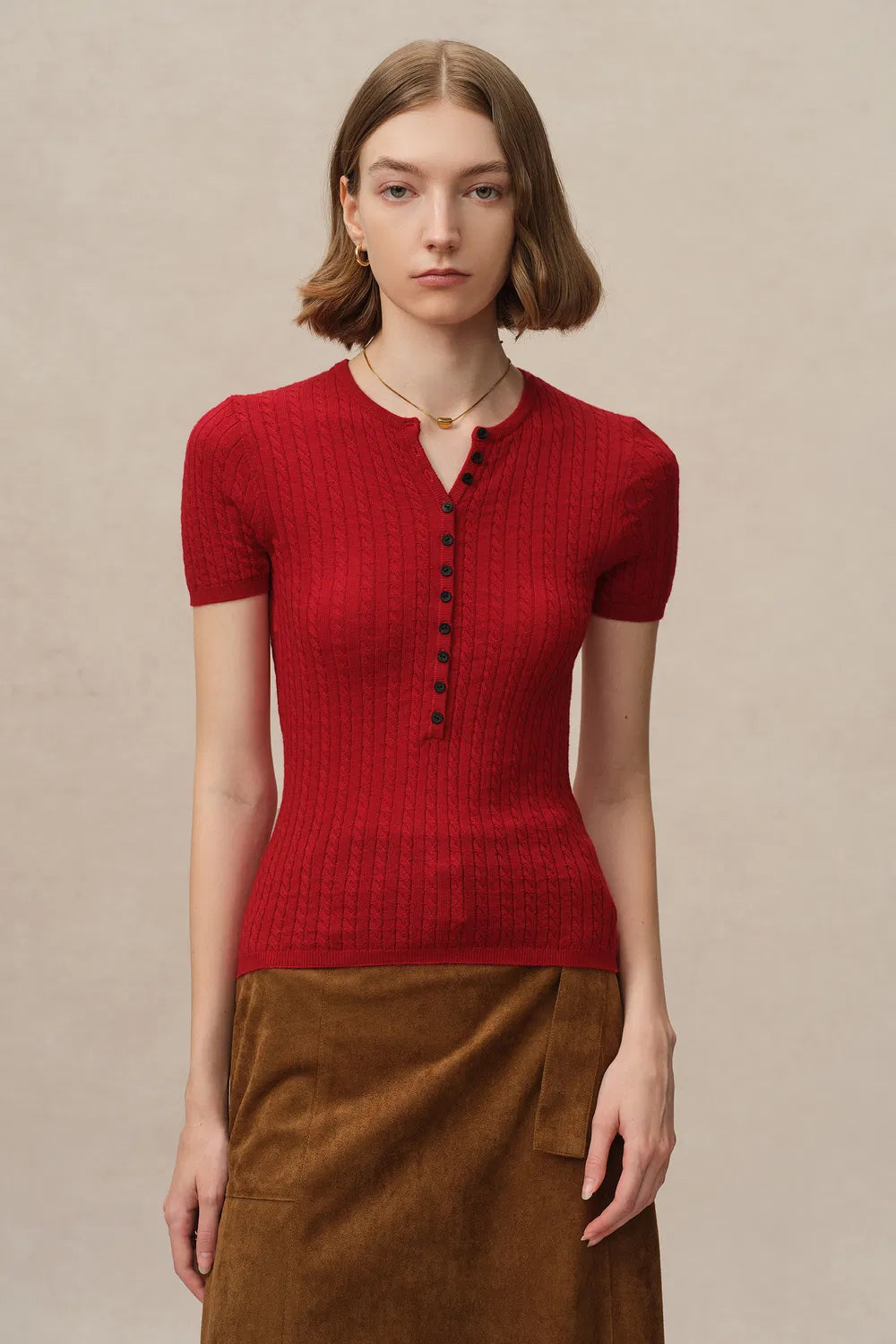 Lauren Cable Sweater in Merino Wool Knit