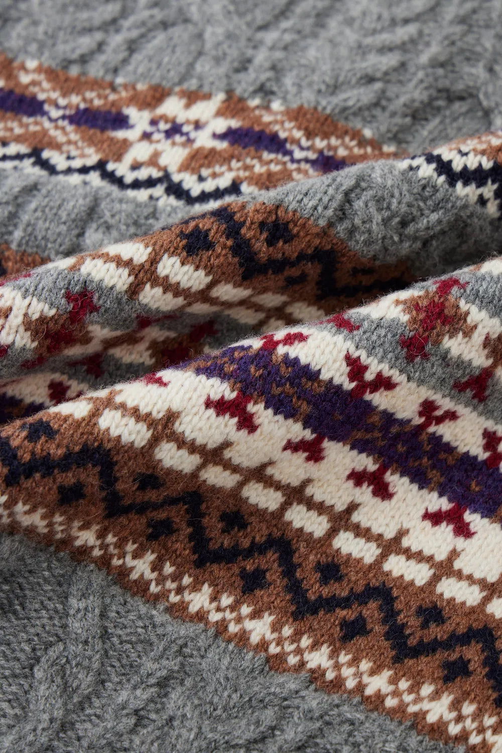 Coll Fair Isle Cardigan in Chunky Merino Wool Knit