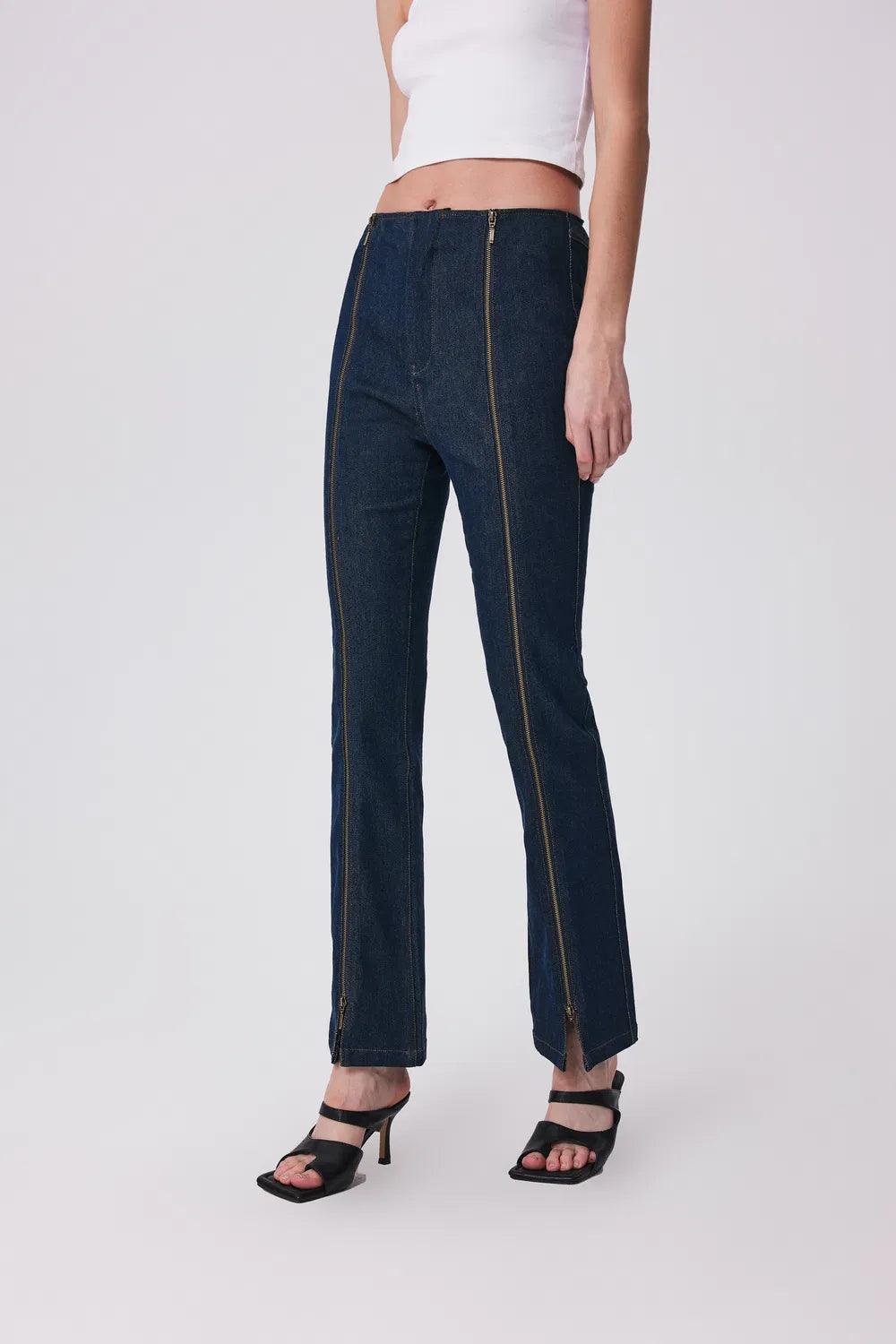 Antonio Zippered Pants in Tencel Denim