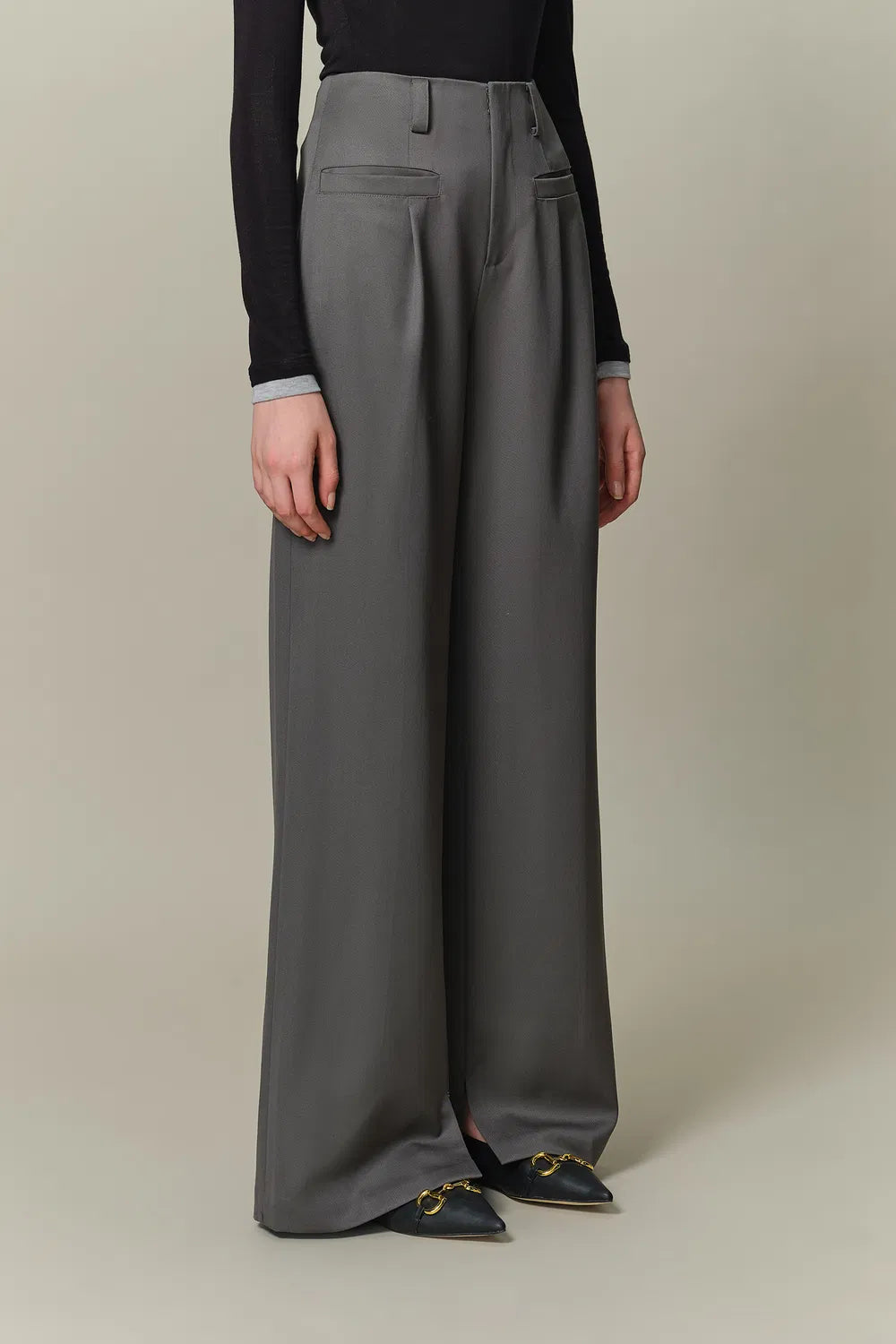 Brydie Straight-Leg Trousers in Sheep Wool