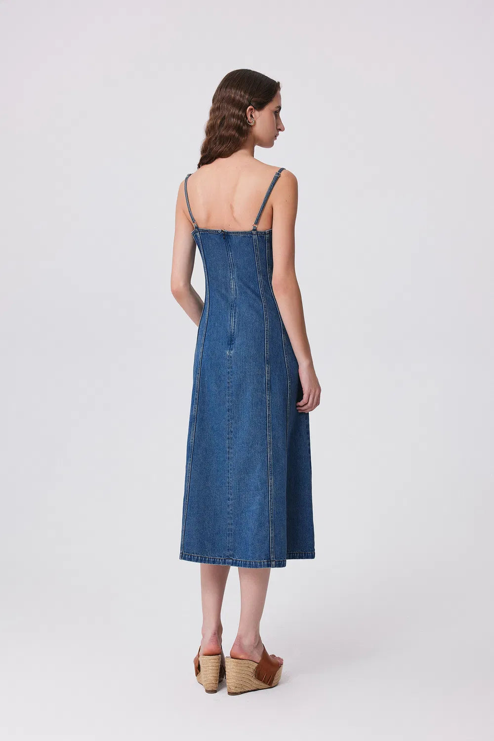 Carmelia Pinafore Dress in Cotton Denim