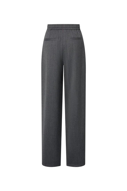 Constantine Front Tie Relaxed Fit Pants in Wool Herringbone