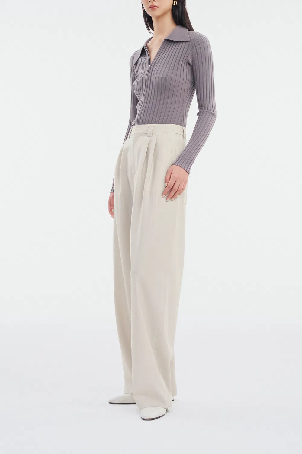 Mera Pleated Trousers in Worsted Wool