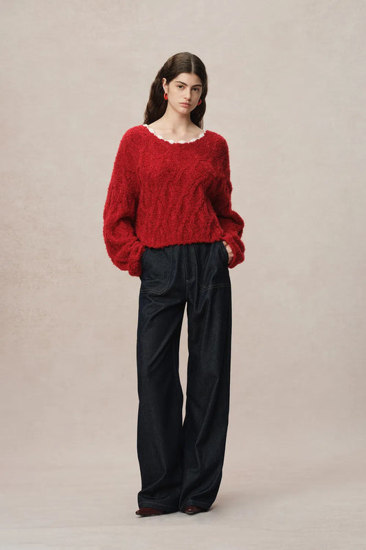 Mist Sweater in Kid Mohair Bouclé Knit