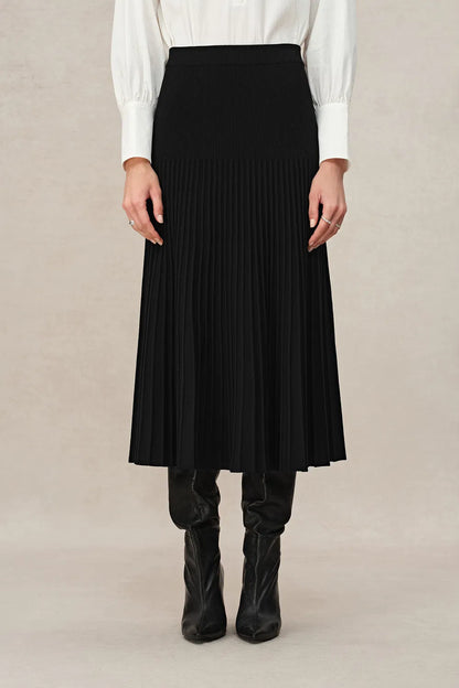 Grace Pleated Skirt in Anti-Pilling Tencel Blend Knit