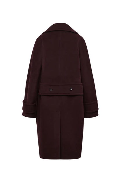 Emma Sailor Collar Oversized Coat in Merino Wool Single-Face Cloth