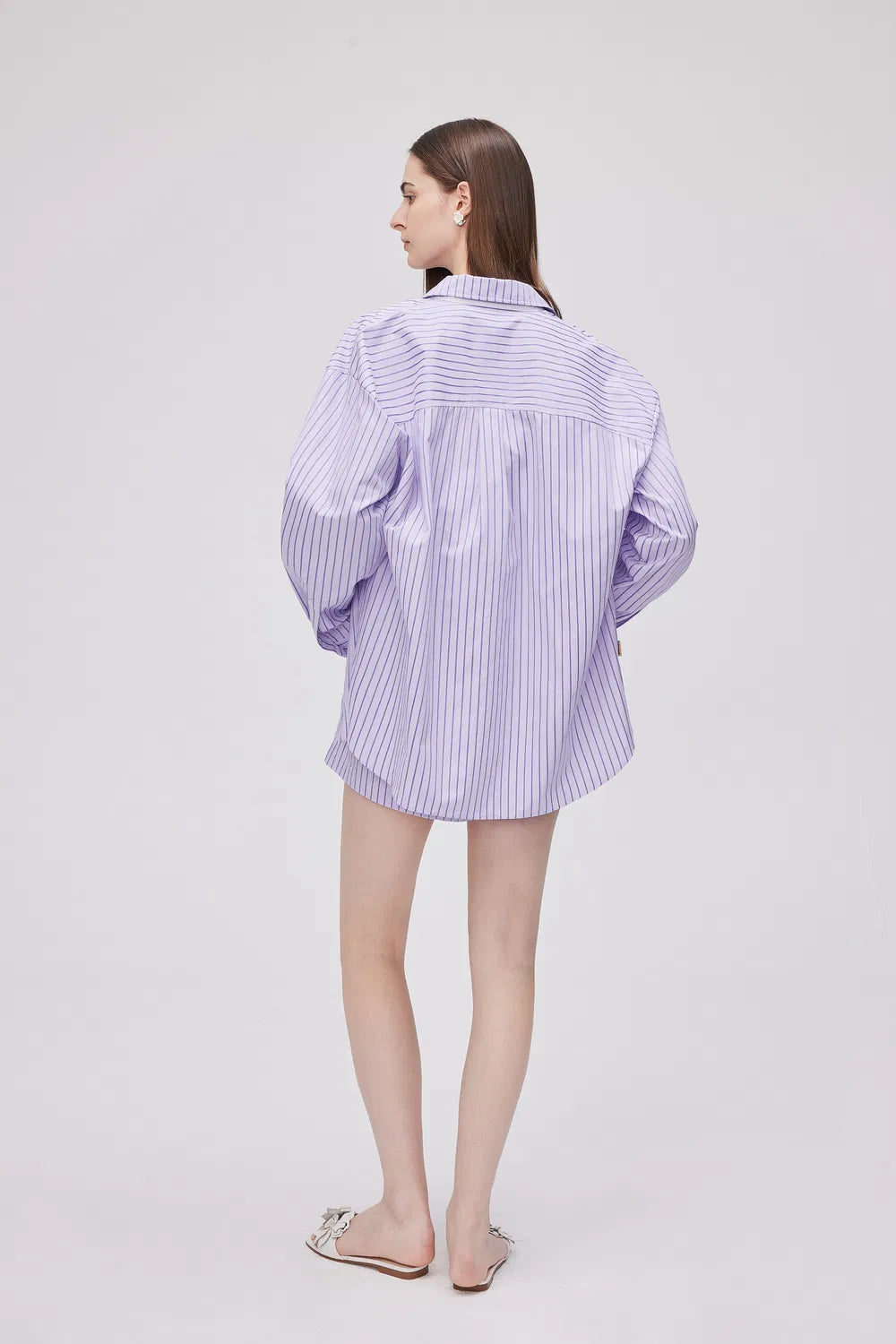 Faya Purple Contrast Shirt and Shorts Set in Viscose Blend