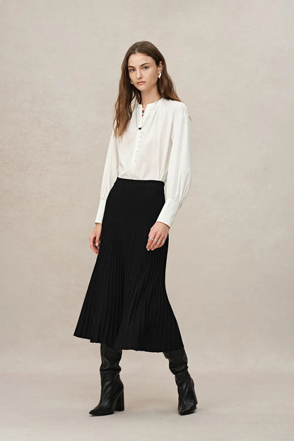 Grace Pleated Skirt in Anti-Pilling Tencel Blend Knit