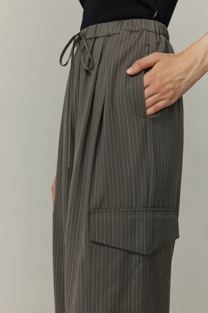 Hana Striped Pants in Fine Worsted Wool