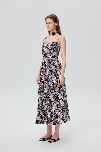 Chantal Flora Prints Dress in Silk Cotton