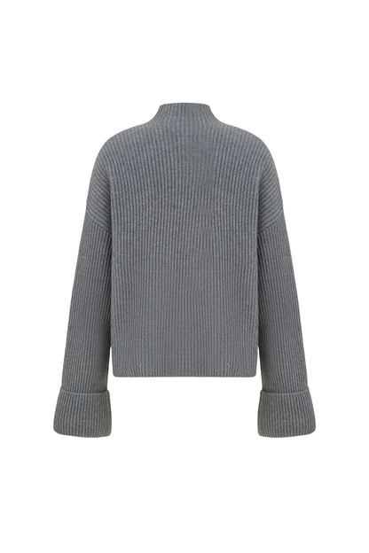 Victoria Mock Neck Sweater in Merino Cashmere Knit