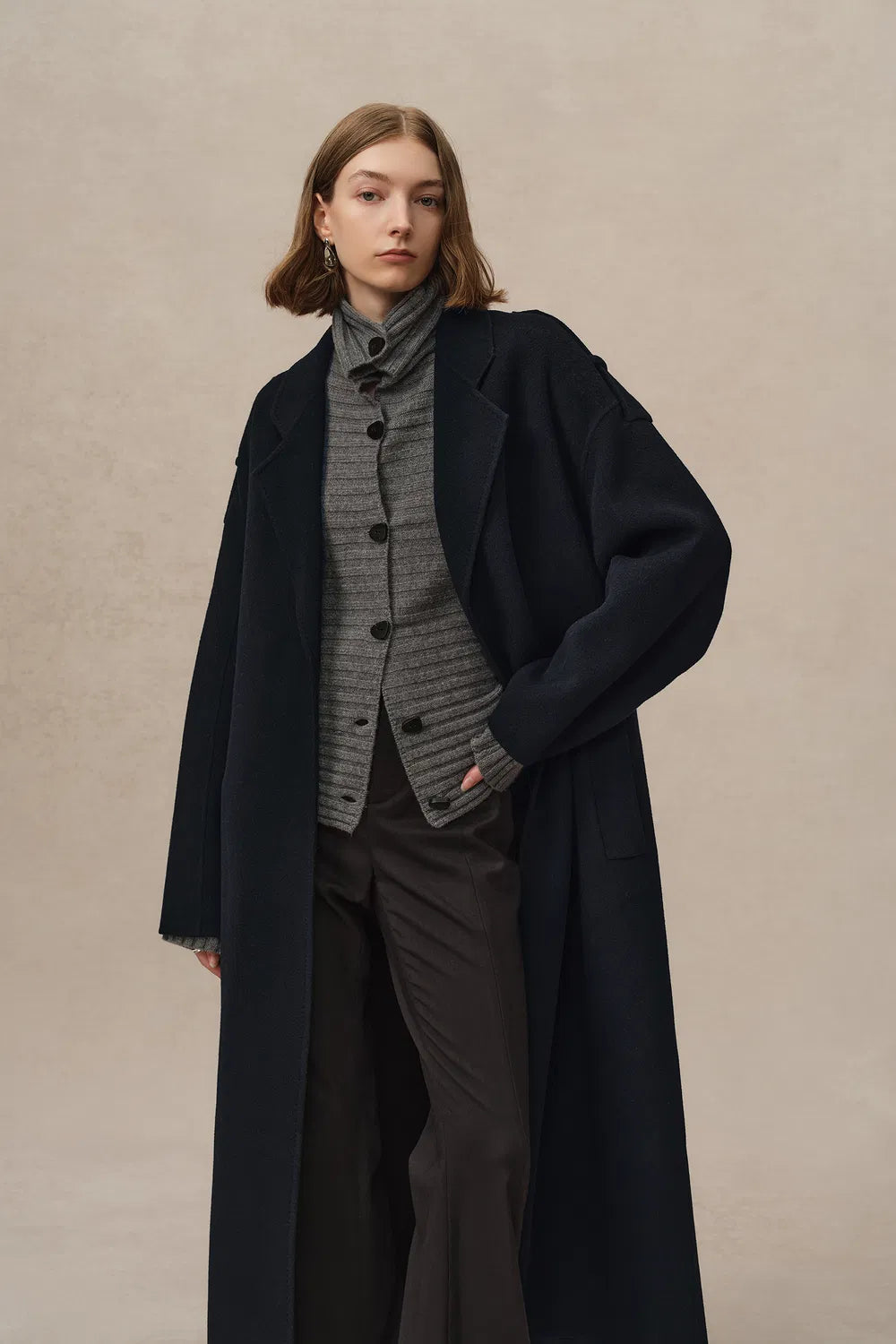 Billy Long Coat in Double Face Wool