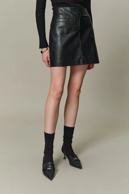 Mia Pencil Skirt in Vegan Leather