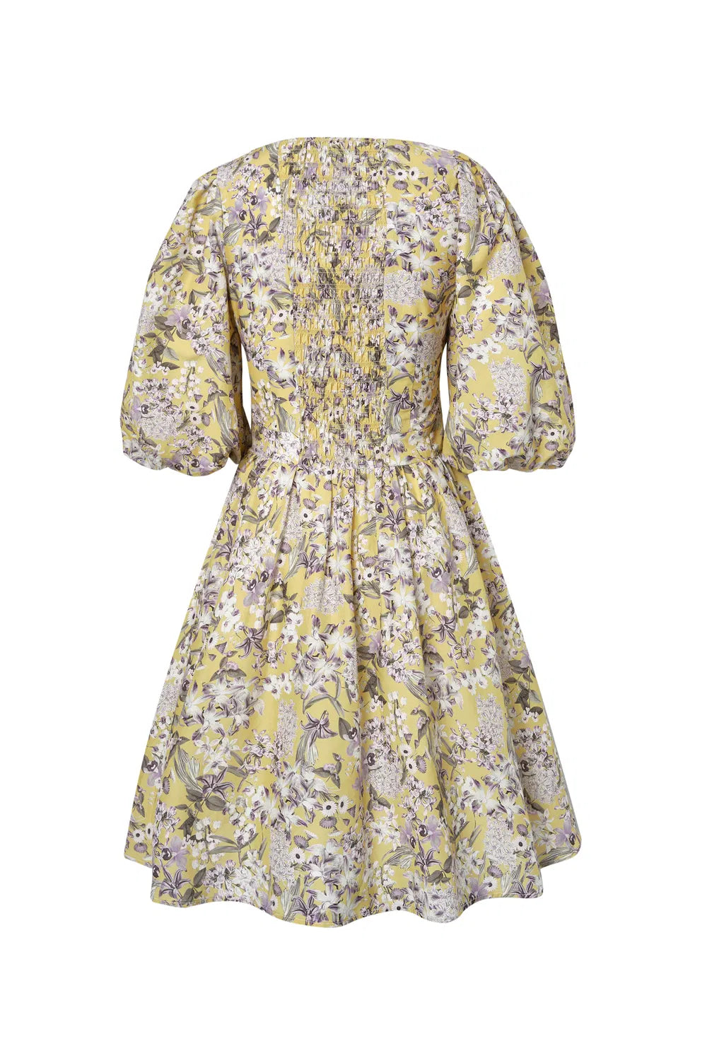 Hyacinth Floral Mini Dress in Mulberry Silk Blend