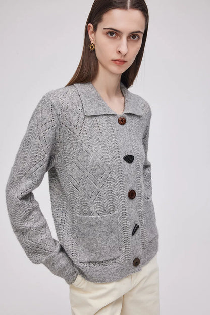 Felicia Cardigan in Wool-Mohair Knit