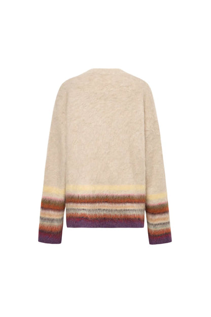 Kiko Striped Cardigan in Baby Alpaca Blend Knit