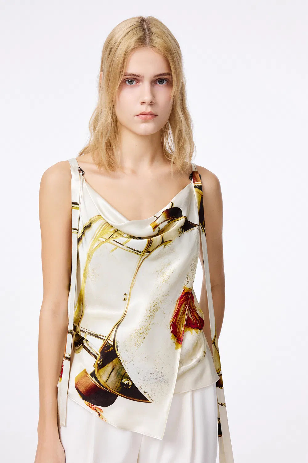 Hora Flora Print Cowl Neck Camisole