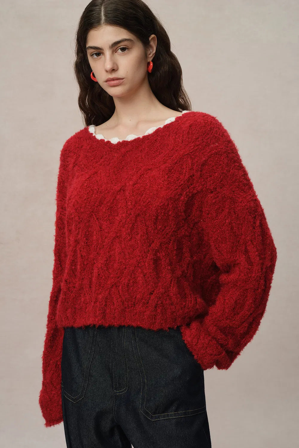 Mist Sweater in Kid Mohair Bouclé Knit