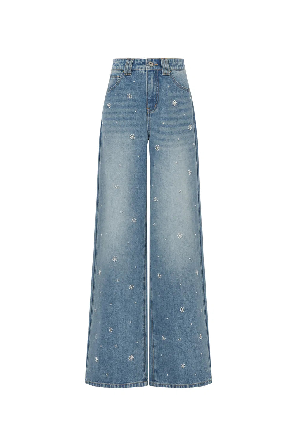 Nico Hand Beaded Jeans in Lightweight Denim