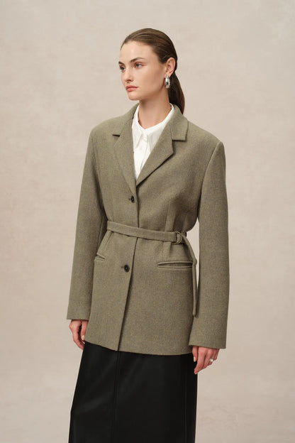 Fran Boxy Blazer in Wool Tweed