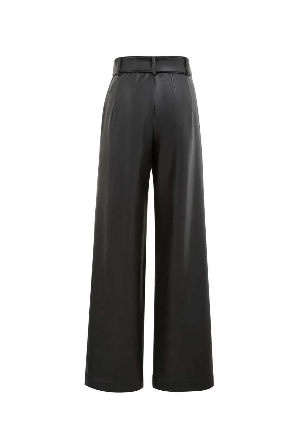 Bitume Belted Straight Leg Baggy Pants in Vegan Leather