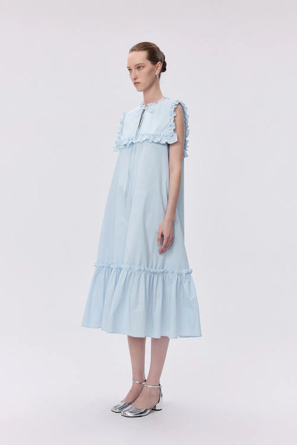 Corrine Detachable Collar Dress in Cotton