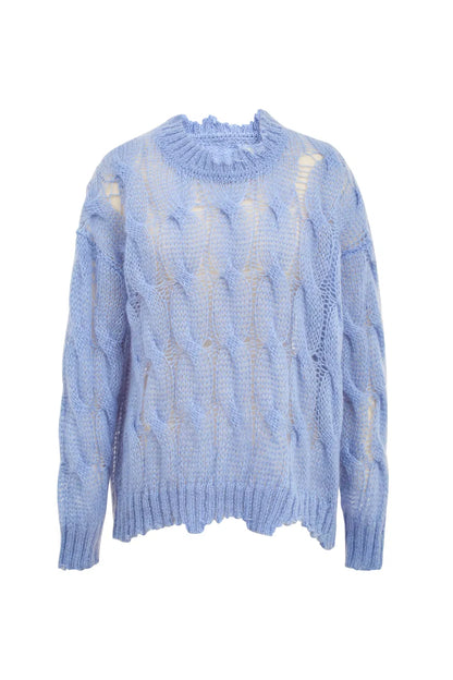 Cloud Loose Sweater in Mohair Wool Knit