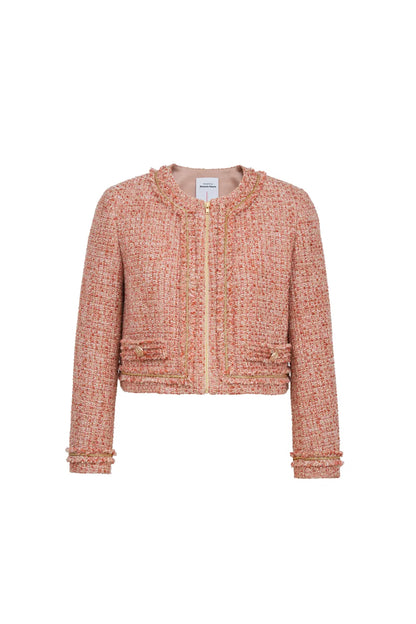 Gigi Cropped Jacket in Lightweight Wool Tweed