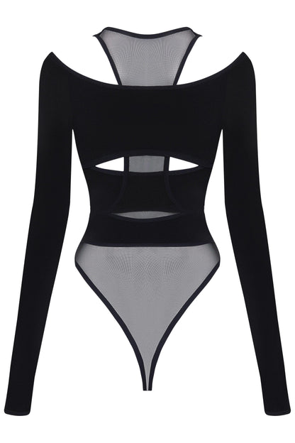 Freda Cut Out Transparan Bodysuit