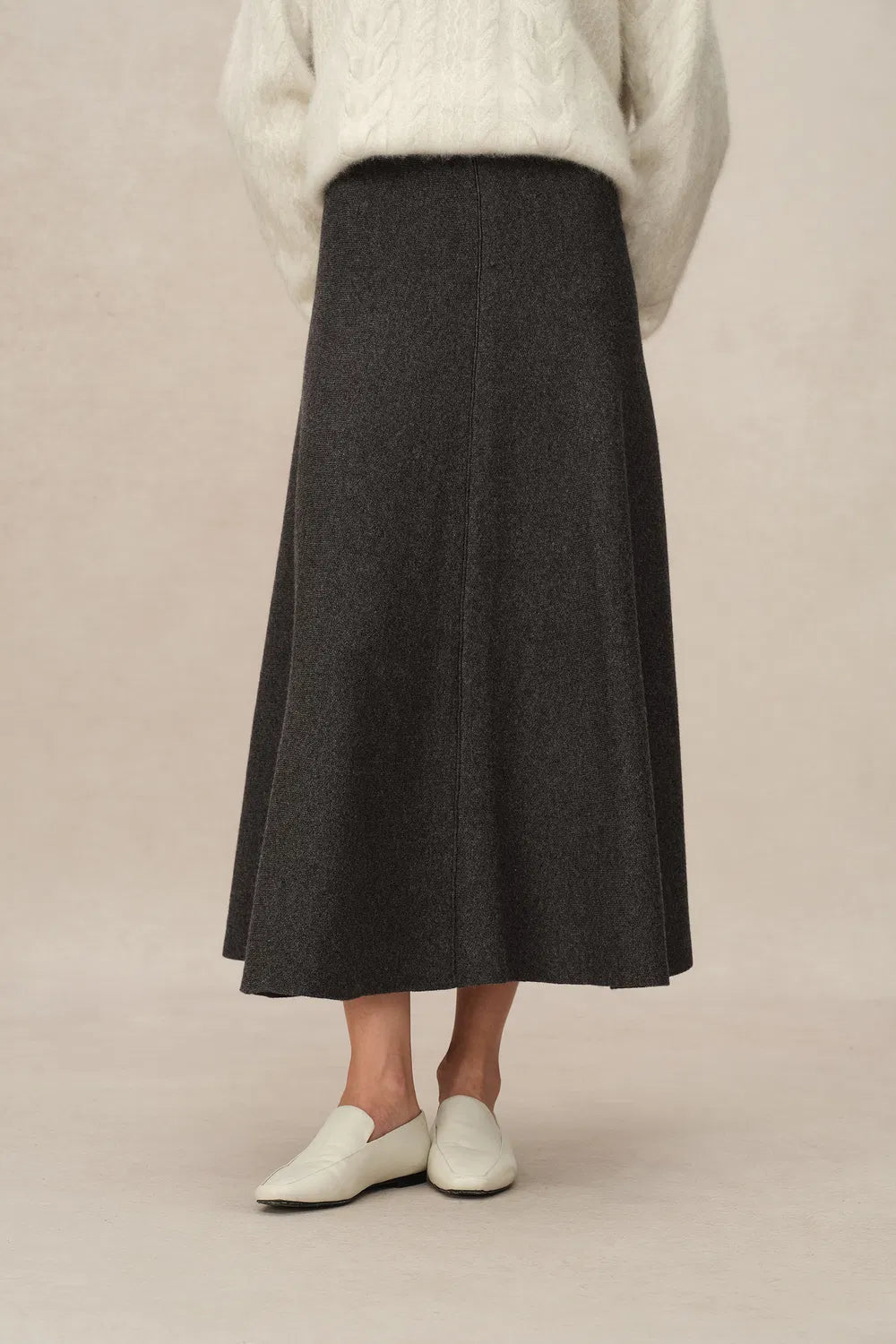 Zephyra Flared Skirt in Merino Wool Knit