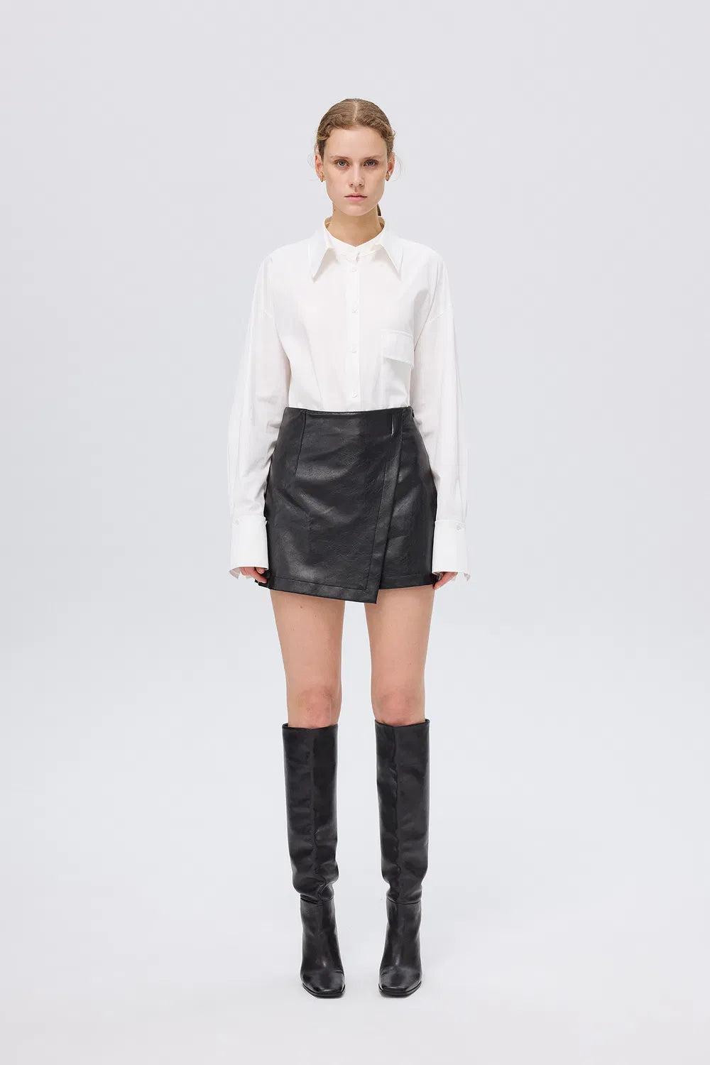 Naja Skort in Distressed Vegan Leather