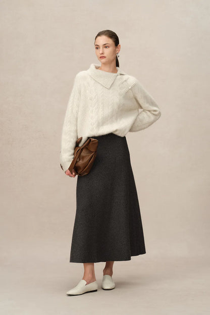 Zephyra Flared Skirt in Merino Wool Knit