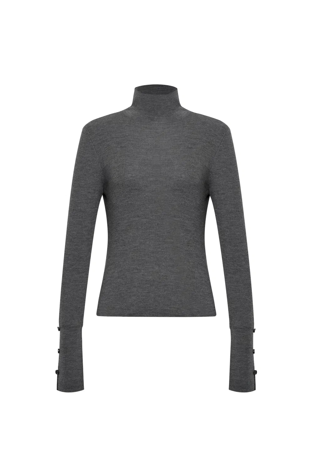 Grace High Neck Fitted Sweater in Ultrafine Merino Wool Knit