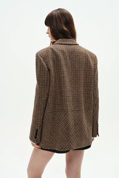 Meare Plaid Blazer in Merino Wool Houndstooth