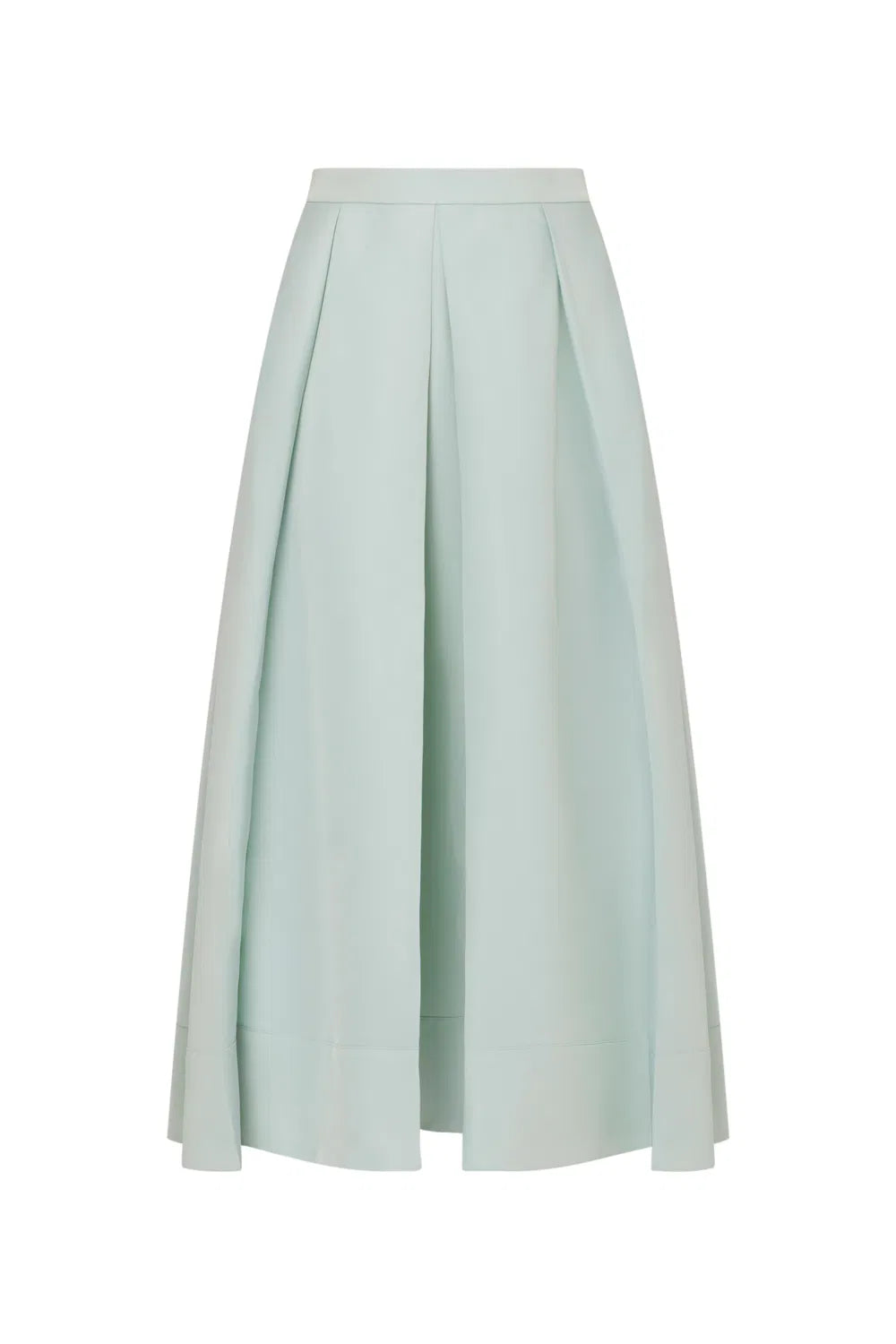 Cici A Line Pleated Flare Skirt in Crystal Flow Satin