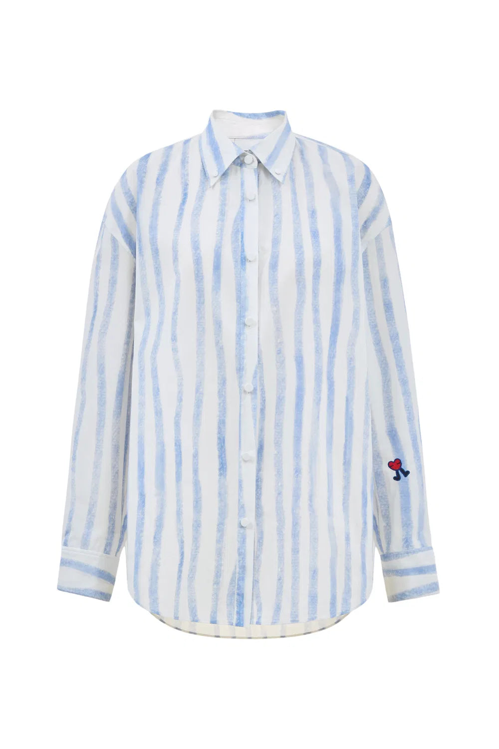 Conte Hand Painted Irregular Stripe Shirt in Cotton