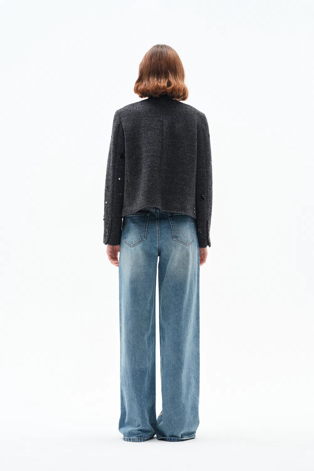 Nico Hand Beaded Jeans in Lightweight Denim