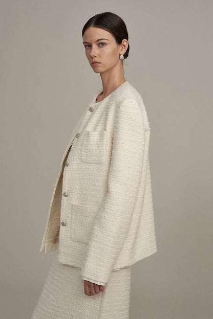 Freja Tweed Jacket in Cotton-Wool Blend