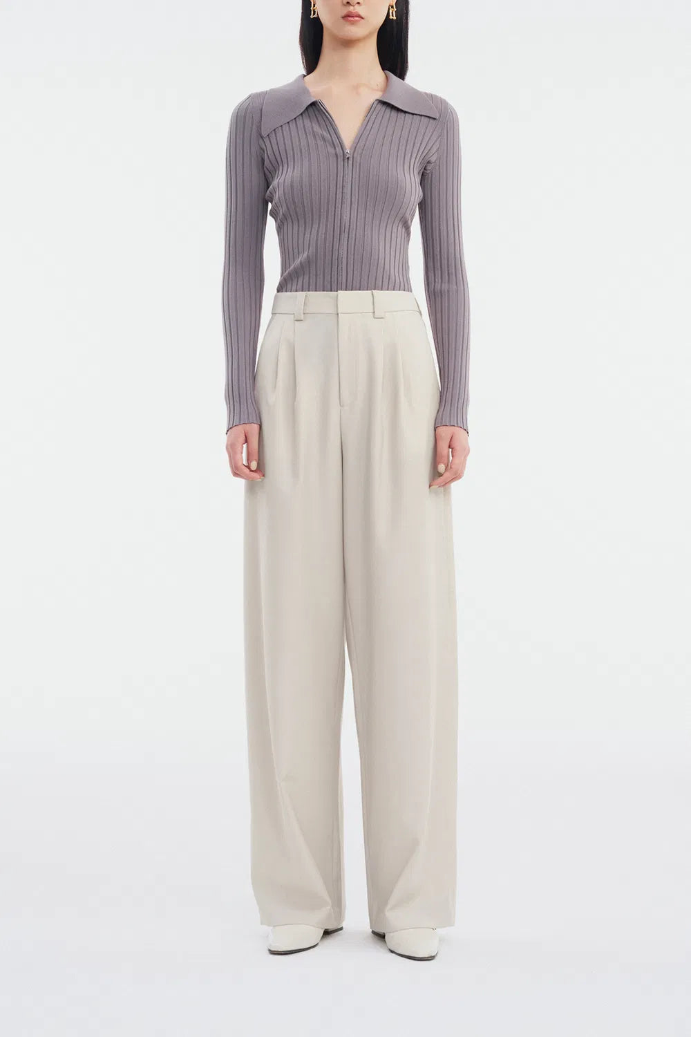 Mera Pleated Trousers in Worsted Wool