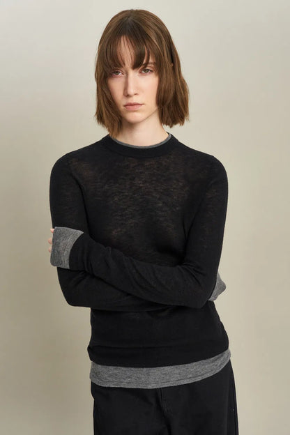 Laura Layered Look Sweater in Wool Knit