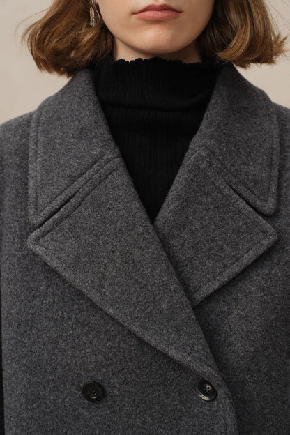 Beau Double-Breasted Coat in Single Face Wool